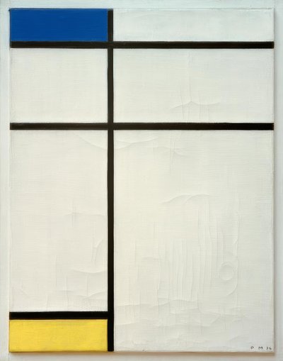 Composición (B) en Azul, Amarillo y Blanco de Piet Mondrian